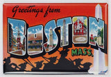 Greetings From Boston Massachusetts Postcard FRIDGE MAGNET Location