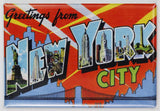 Greetings From New York City Postcard FRIDGE MAGNET NYC Location