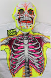 Vintage Collegeville Glow in the Dark Skeleton Halloween Mask and Costume Skull Monster 1986