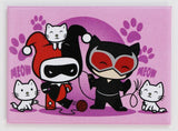 Harley Quinn and Catwoman Chibi FRIDGE MAGNET Batman Cats DC Comics H26