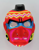 Vintage Red Indian Halloween Mask Aboriginal Native American Neon Y191