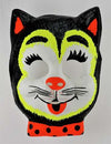 Vintage Cat with Bow Tie Halloween Mask 1960s Toppstone Ben Cooper Collegeville Y225
