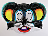 Vintage Cartoon Black Mouse Halloween Mask Rat 1980s Y259
