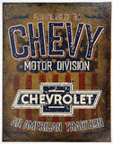 Chevy Motor Division Tin Metal Sign Camaro Chevrolet Silverado Corvette Nova Chevelle Impala