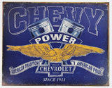 Chevy Power American Pride Tin Metal Sign Camaro Chevrolet Silverado Corvette Nova Chevelle Impala D067