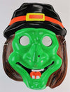 Vintage Wicked Green Witch Halloween Mask Ben Cooper Style