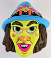 Vintage Witch Halloween Mask Bat Hat 1970s 1980s Green Topstone Collegeville Y184