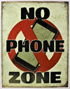 No Phone Zone Tin Metal Sign House Rules Business Work