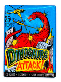 Dinosaurs Attack Vintage Trading Cards TWO Wax Packs 1988 Topps T Rex Dinosaur