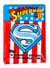 Superman 3 Vintage Trading Cards ONE Wax Pack 1983 Topps DC Comics Superhero