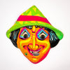 Vintage Witch Halloween Mask 1960's Neon Kusan Collegeville Star Band Ben Cooper