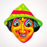 Vintage Witch Halloween Mask 1960's Neon Kusan Collegeville Star Band Ben Cooper