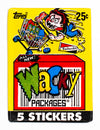 Vintage Topps 1990 Wacky Packs Stickers ONE WAX PACK Trading Cards