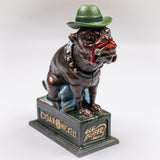 Cast Iron Ole Puffer Mechanical Piggy Bank Bulldog Smoking Cigar