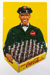 Coca Cola Bottle Crate Delivery Man Premium Embossed Die Cut Tin Metal Sign Coke Ande Rooney
