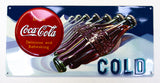 Drink Coca Cola Cold Premium Embossed Tin Metal Sign Coke Bottle Soda Pop Ande Rooney