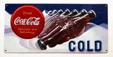 Drink Coca Cola Cold Premium Embossed Tin Metal Sign Coke Bottle Soda Pop Ande Rooney