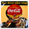 Your Thirst Takes Wings Coca Cola Aviator Premium Embossed Tin Metal Sign Coke Soda Pop Ande Rooney