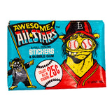 Vintage 1988 Leaf Awesome All-Stars THREE WAX PACKS Baseball Card Rat Fink Style Monsters