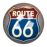 US Route 66 Round Dome Tin Metal Sign Hot Rod Garage Sign Jeep Chevy Ford Dodge