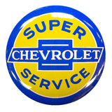 Chevrolet Super Service Round Dome Tin Metal Sign Chevy Corvette Camaro Super Sport SS