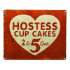Hostess Cup Cakes Heart Logo Tin Metal Sign Bakery Vintage Styled Classic Kitchen