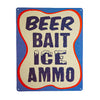 Beer Bait Ice Ammo Tin Metal Sign Vintage Styled Fishing Hunting Service Station