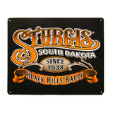 Sturgis South Dakota Black Hills Rally Tin Metal Sign Motorcycle Harley Davidson