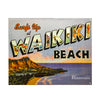 Surfs Up At Waikiki Beach Hawaii Greeting Card Tin Metal Sign Surfing Travel Beach