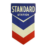 Standard Station Die Cut Tin Metal Sign Garage Service Station Chevron Oil and Gas